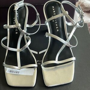 Marc Fisher Metallic Silver Heels